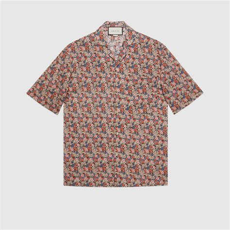 gucci green floral bowling shirt|gucci pineapple shirt.